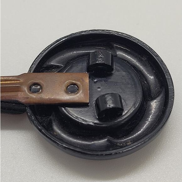 Vintage Art Deco Cloak Clasp in Black & Gold – Classic Cape Accessory - Picture 13 of 14